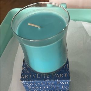 PartyLite - Mediterranean Blue Candle - new in box 8.4 oz jar